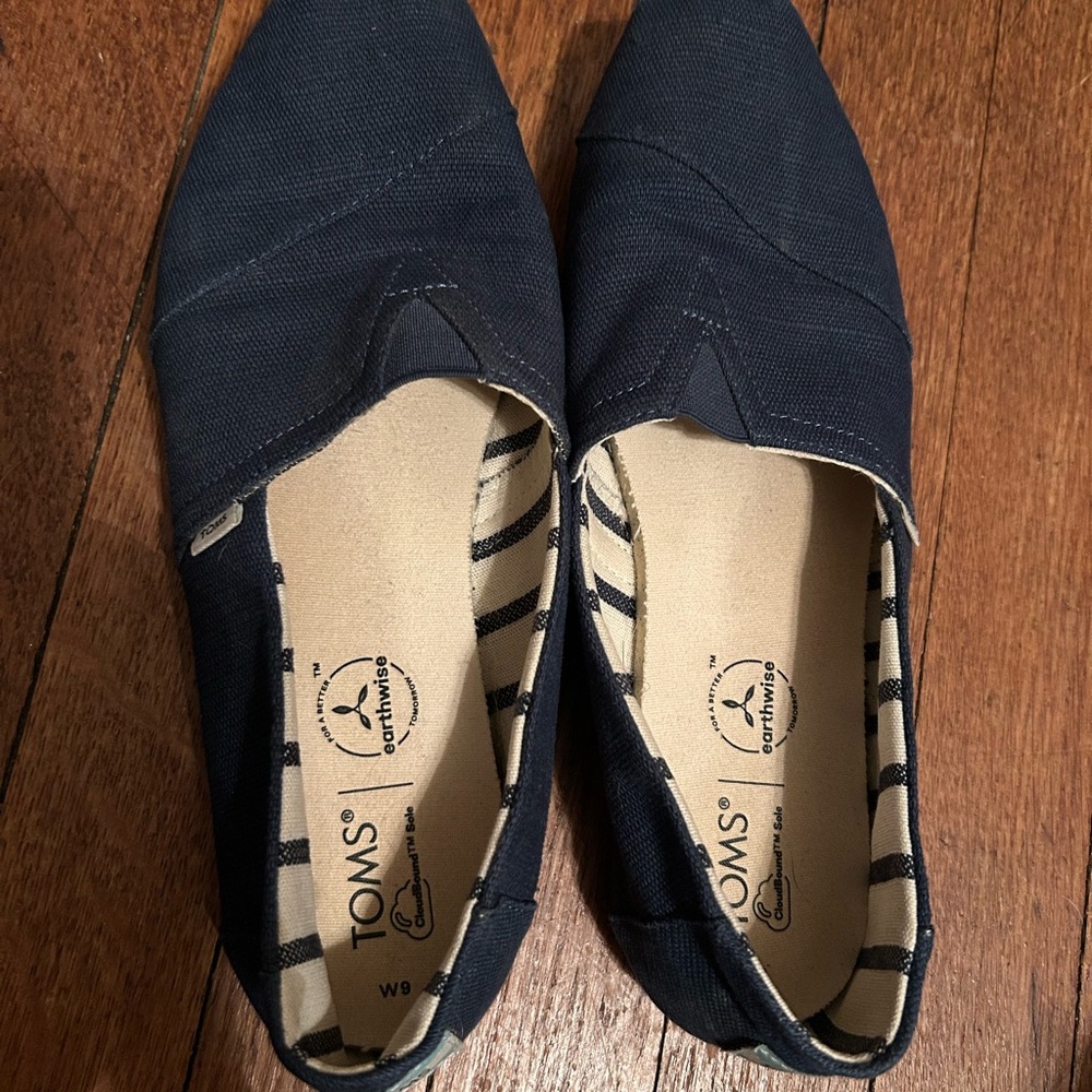 TOMS Dark Blue Slip-On Loafers